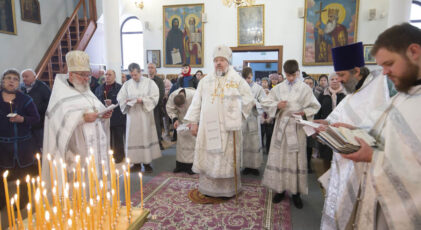 Божественная литургия в поминальную субботу Великого поста в г.Речица